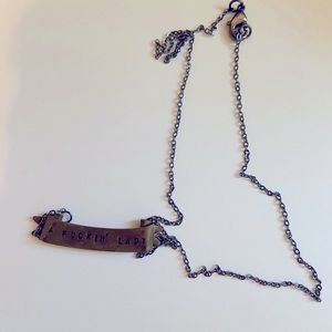 Bronze banner necklace